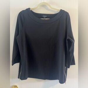 Ann Taylor Knit 3/4 Sleeve Top with waist zipper details